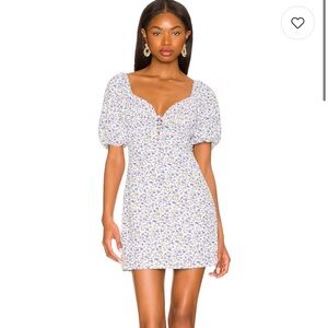 More to Come, Revolve, Sherrie Puff Sleeve, blue floral, Mini Dress